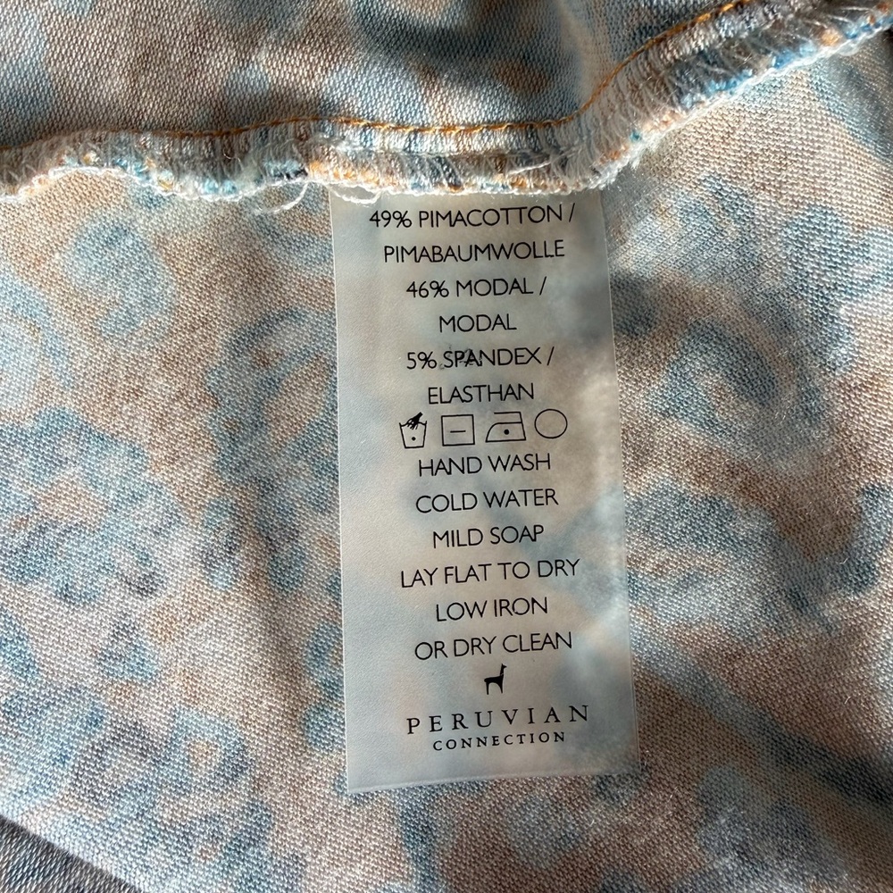 Peruvian Connection Amalfi Cotton Floral Maxi Dress Mandarin Orange Blue Small - Picture 10 of 13